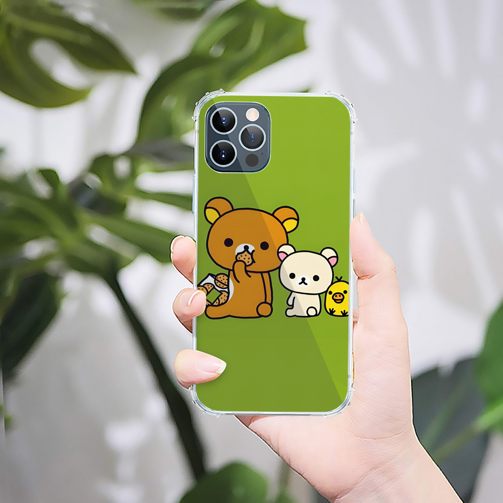 （画像用） リラックマ リラックマ キイロイトリ Rilakkuma Korilakkuma Kiiroitori 【iPhone 12シリーズ対応】透明スマホケース（クリアソフトケース）